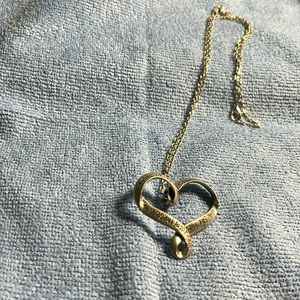 Necklace heart Corinthians 13:13. Greatest of these is love. Silvertone heart.